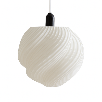 luminária pendente espiral fundo branco
